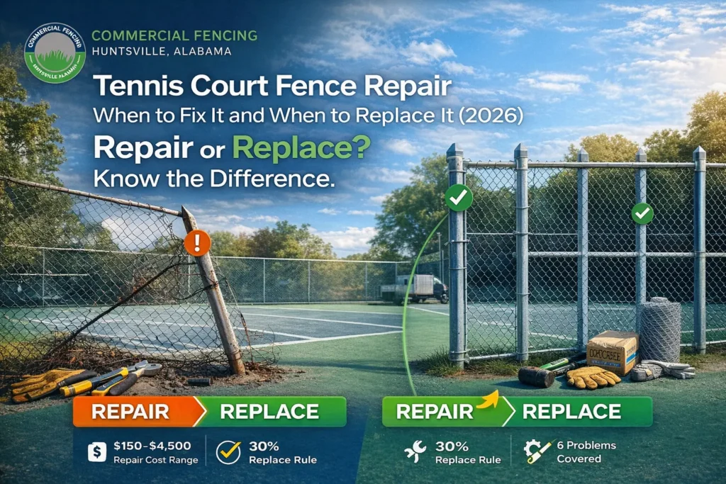 tennis court fence repair